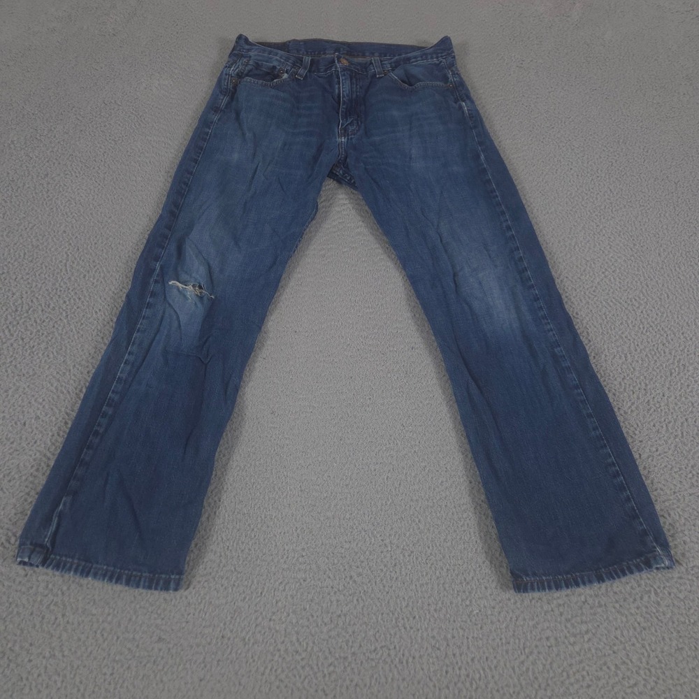 Levi's Jeans Men 31x30 Blue 569 Loose Straight Leg Distressed Denim Cotton Pants